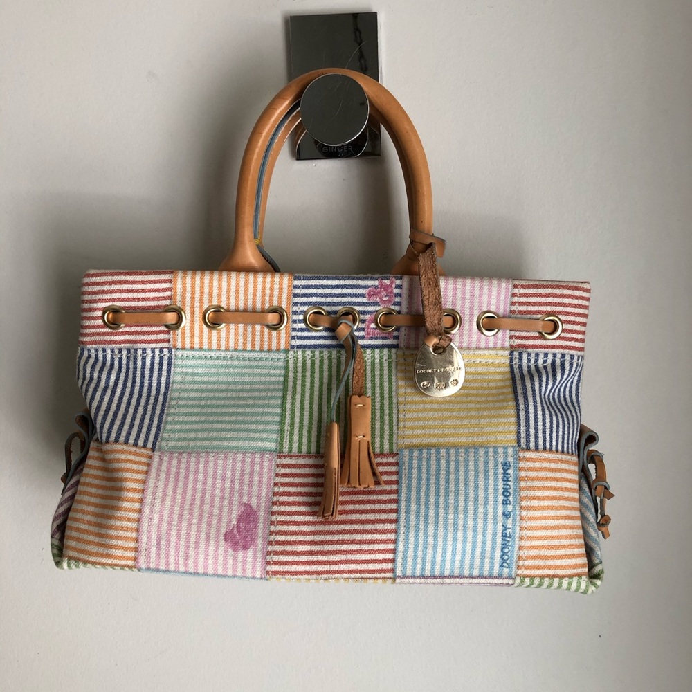 Dooney & Bourke patchwork striped handbag pastel